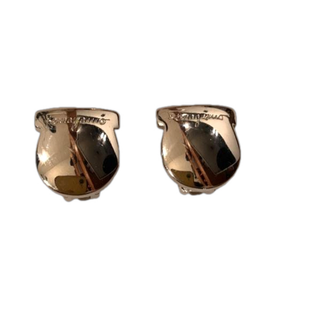 Salvatore Ferragamo clip on earrings silver tone